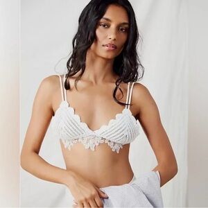 Free people crochet and lace bra